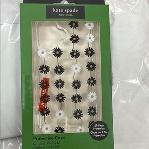Kate Spade Black and White Floral iPhone 16 Case